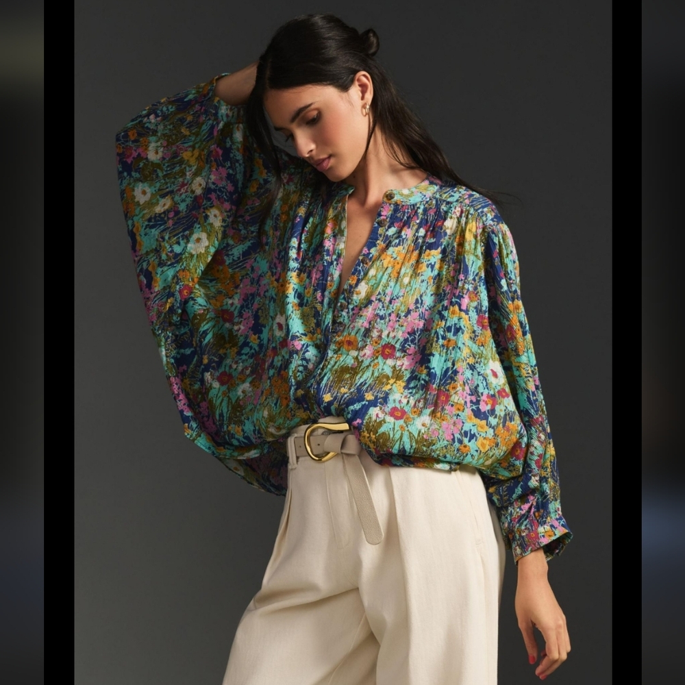 Anthropologie Sidney Batwing Blouse by Pilcro